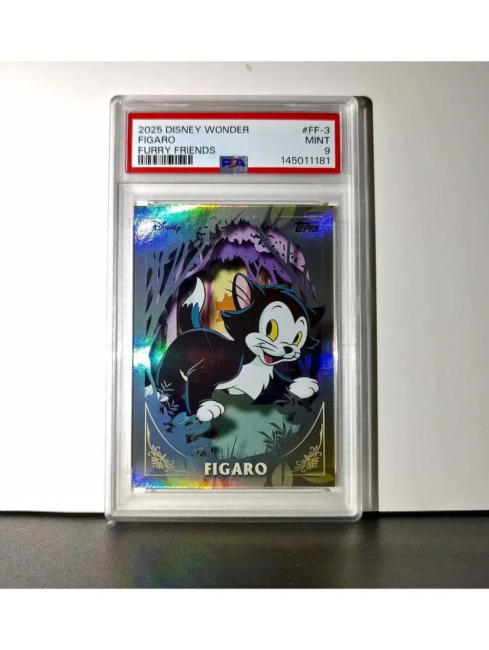 Figaro 2025 Topps Disney #FF-3 Furry Friends Card Pinocchio PSA 9